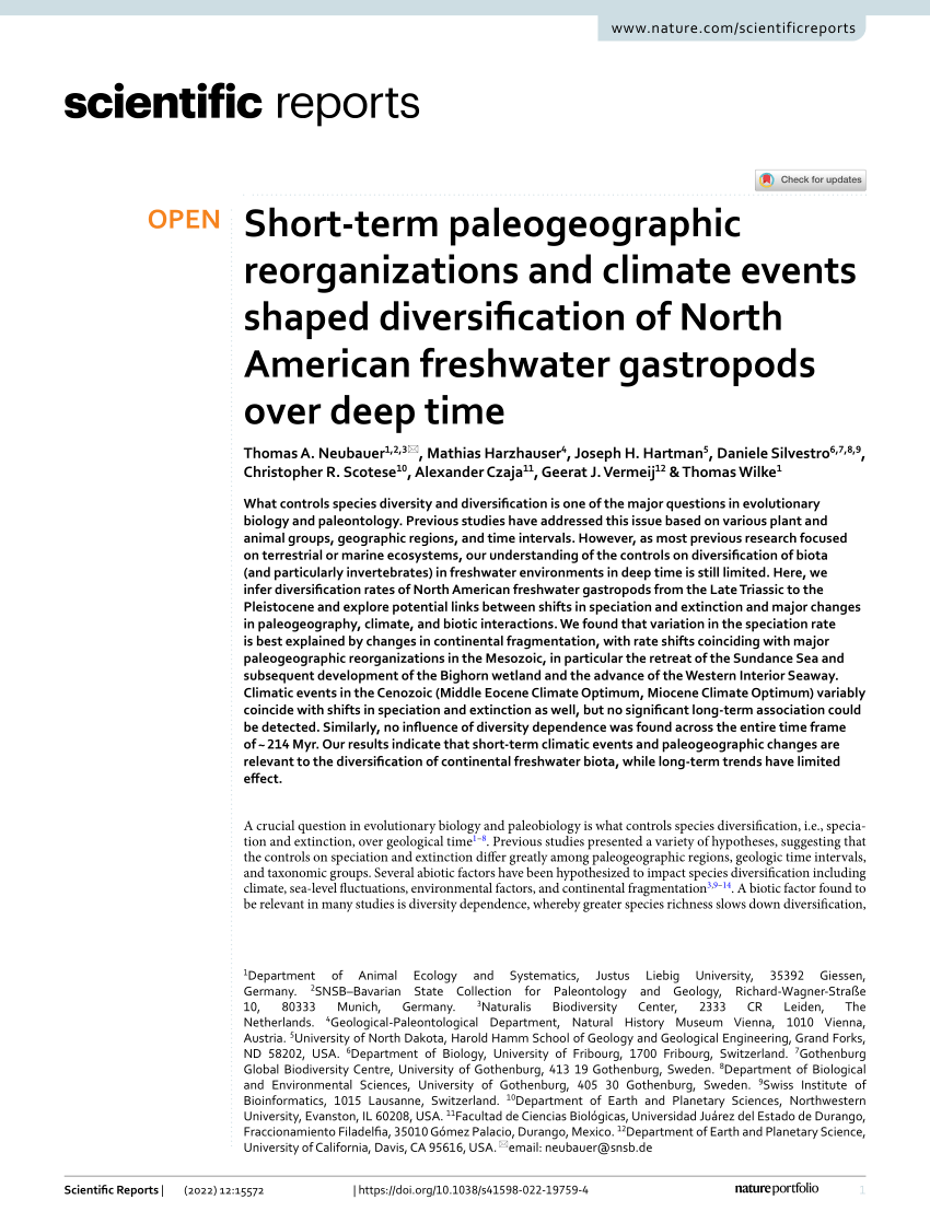 (PDF) Short-term paleogeographic reorganizations and climate events