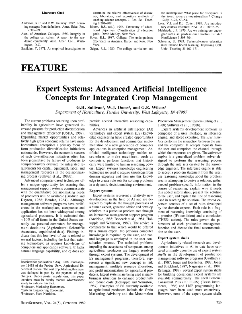 expert system in artificial intelligence research paper