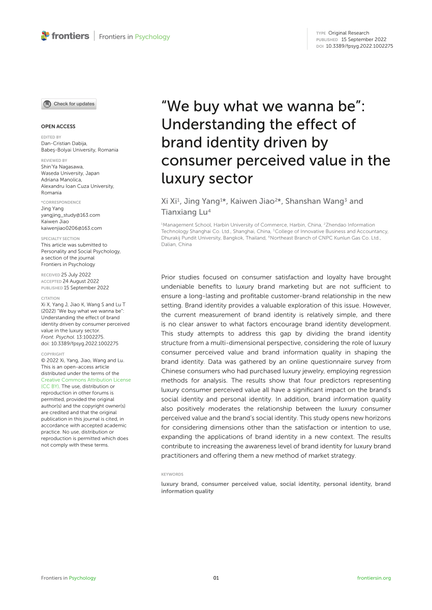 Figure 1 from The influence of self-identity on consumer's preferences in  the degree of brand prominence in non-luxury fashion