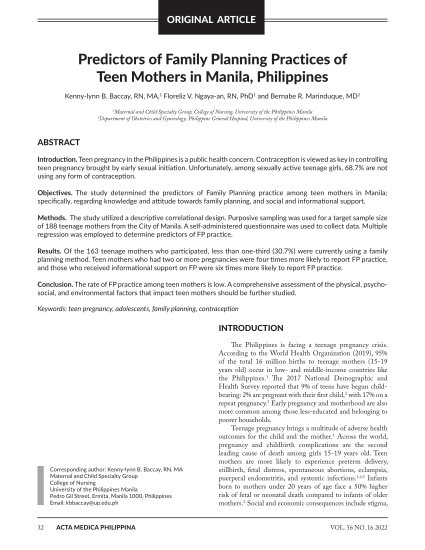 research paper about family planning in the philippines