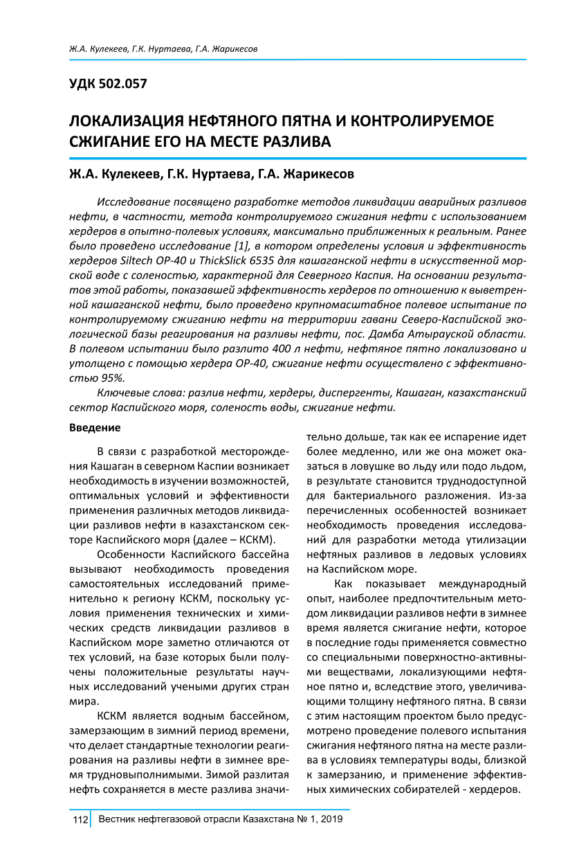 PDF) Localization of oil slicks and controlled burning at spill areas