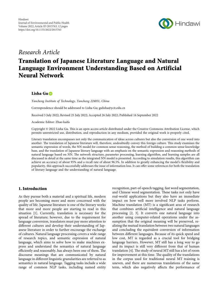(PDF) Translation of Japanese Literature Language and Natural Language ...