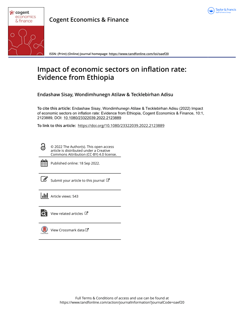 (PDF) Impact of economic sectors on inflation rate Evidence from Ethiopia