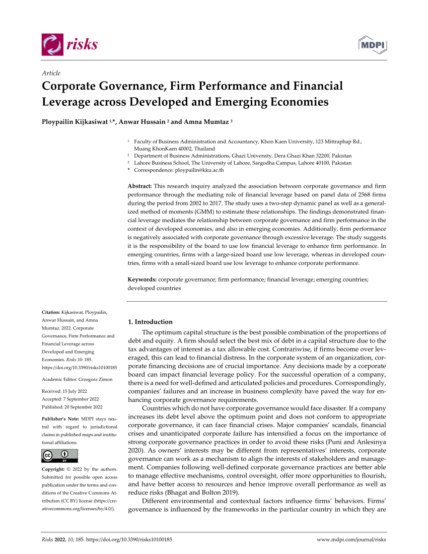 research proposal on corporate governance and firm performance