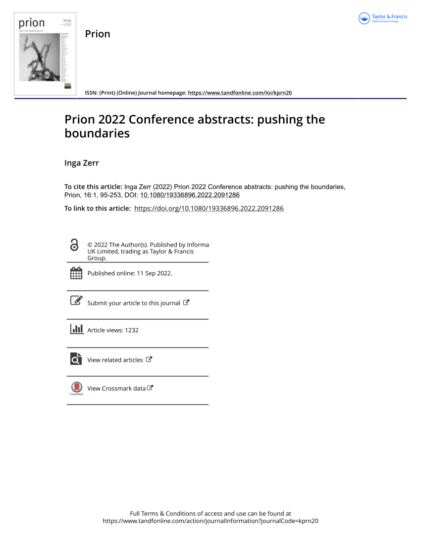 (PDF) Prion 2022 Conference abstracts pushing the boundaries