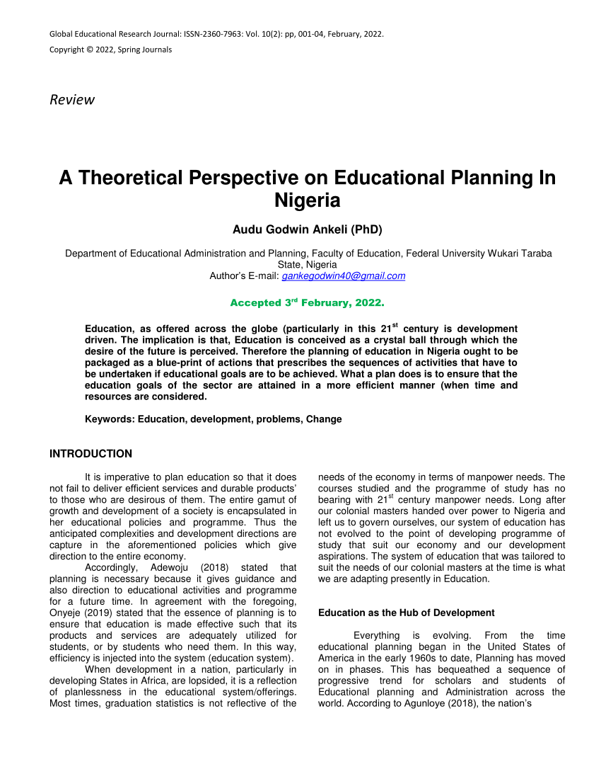 pdf-a-theoretical-perspective-on-educational-planning-in-nigeria