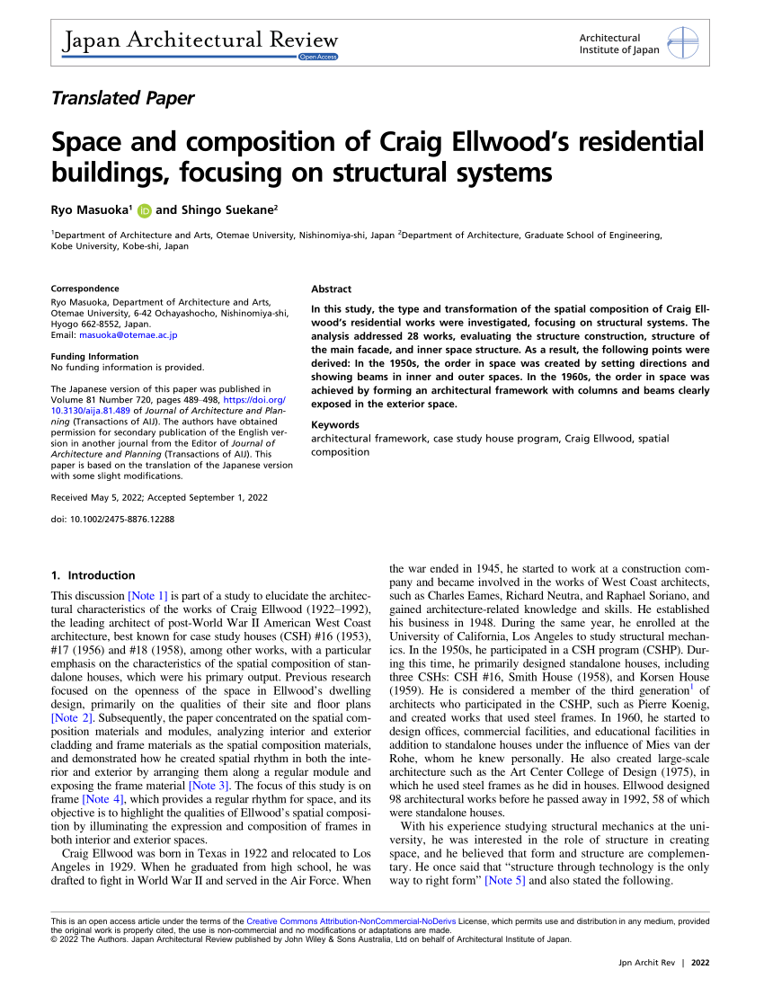 PDF) Space and composition of Craig Ellwood's residential