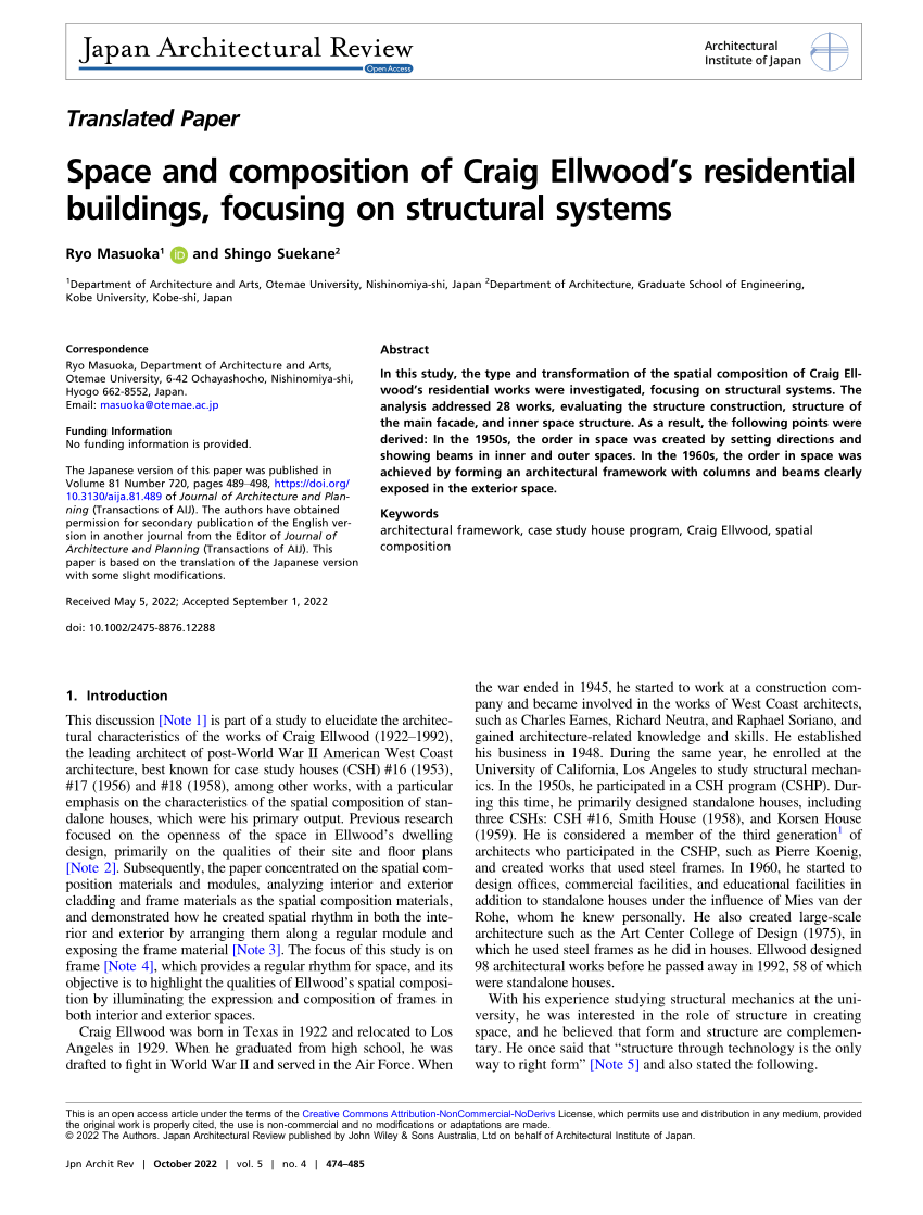 (PDF) Space and composition of Craig Ellwood's residential