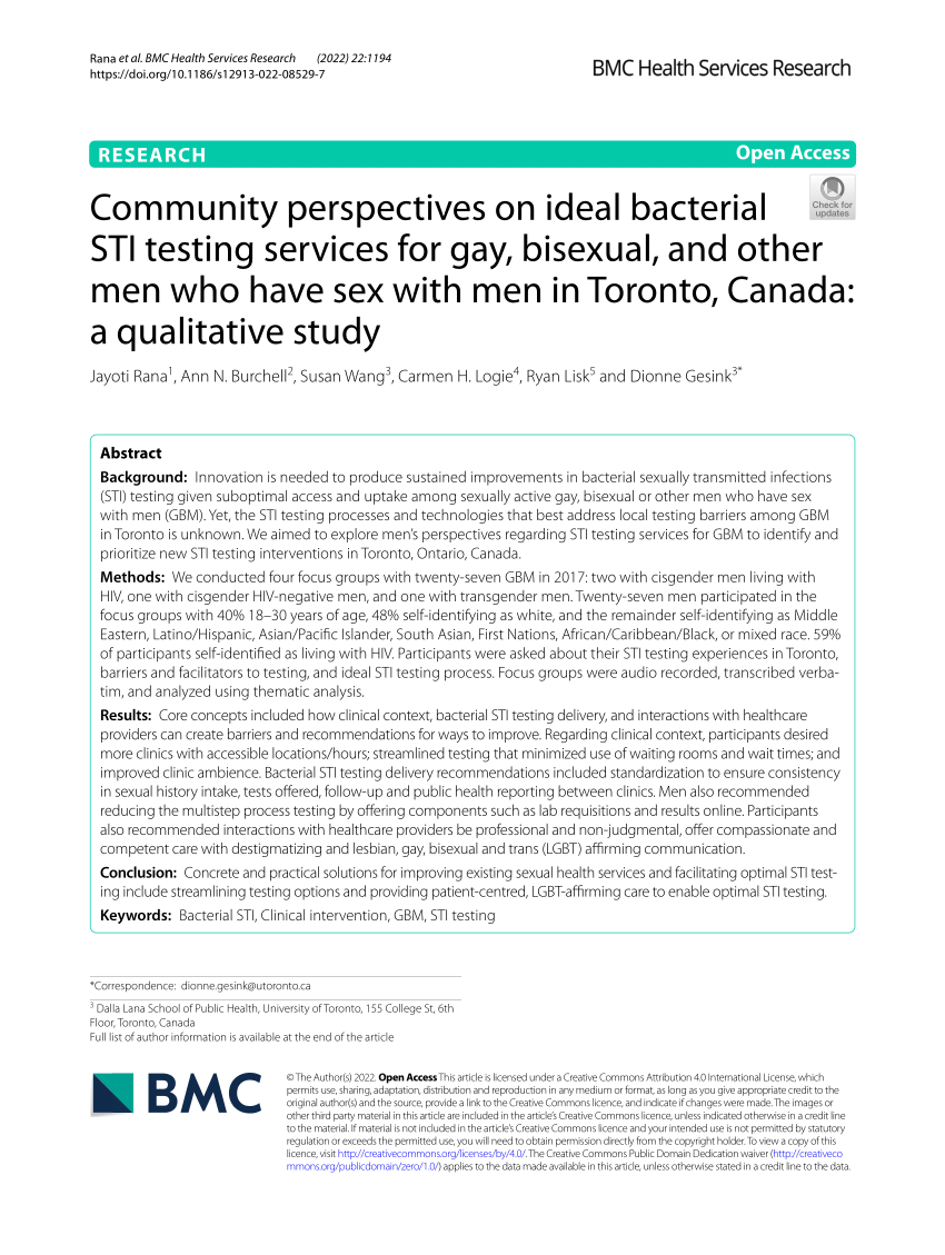 PDF Community perspectives on ideal bacterial STI testing