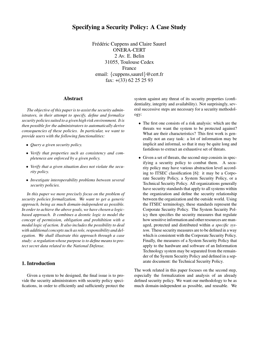 research paper on security policy