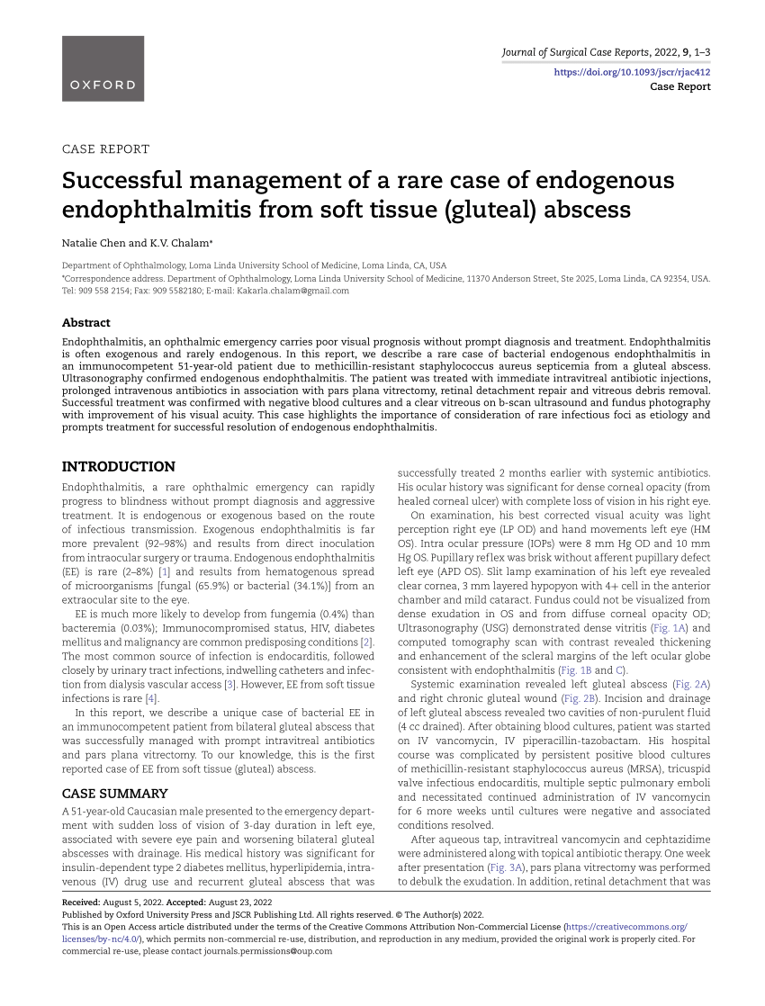 PDF Successful management of a rare case of endogenous  