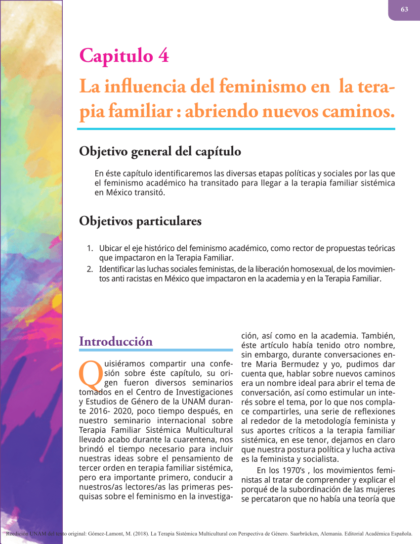 PDF) La Influencia del Feminismo en la Terapia Familiar: abriendo nuevos  caminos.