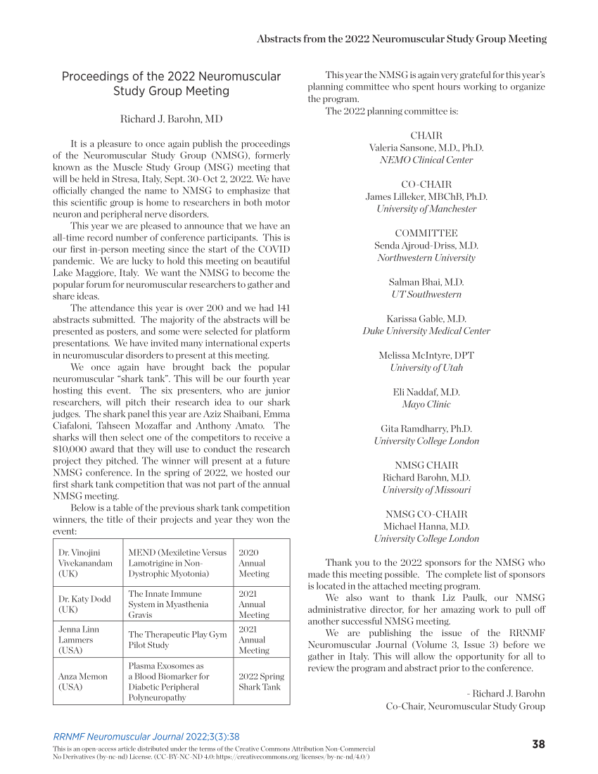 (PDF) Introduction to the 2022 Neuromuscular Study Group