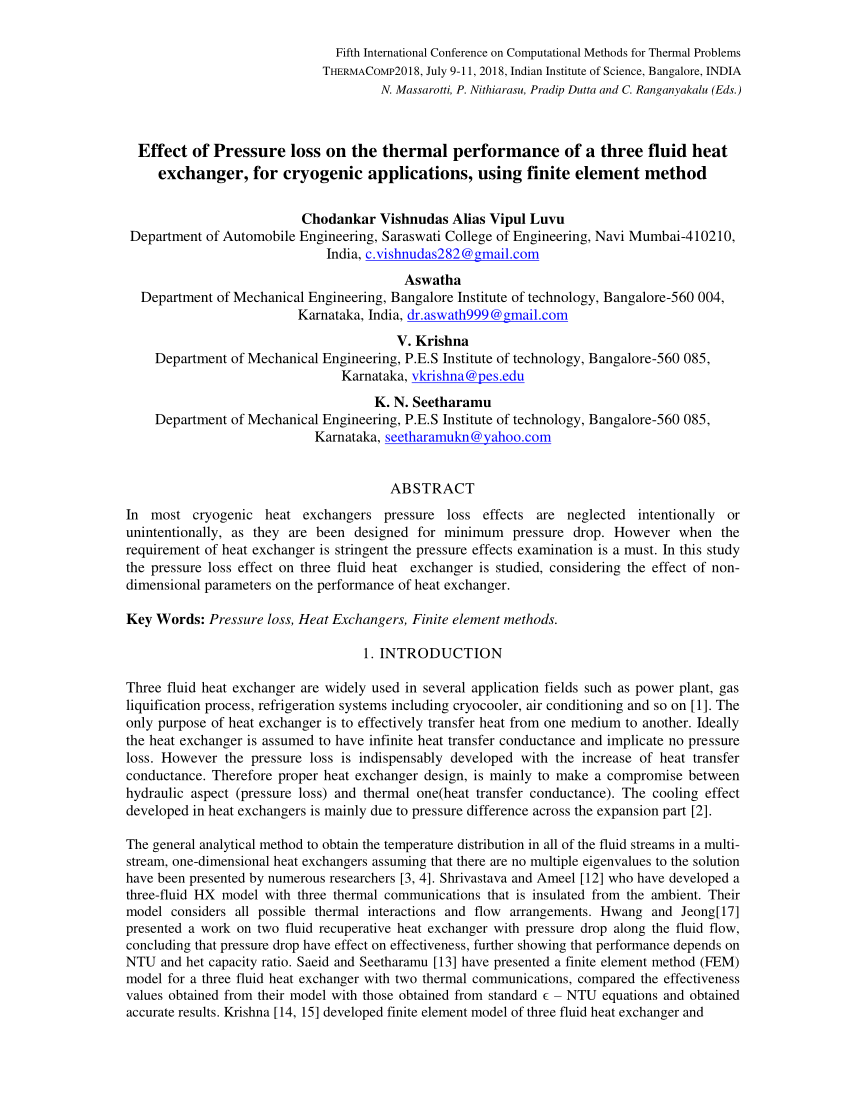 pdf-effect-of-pressure-loss-on-the-thermal-performance-of-a-three