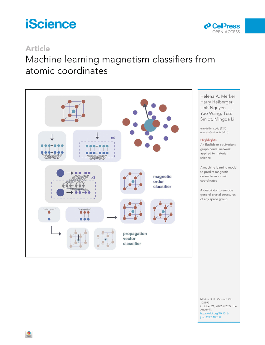 PDF) Machine Learning Magnetism Classifiers from Atomic Coordinates