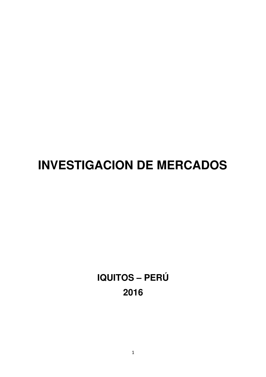 Pdf Investigacion De Mercados 2563