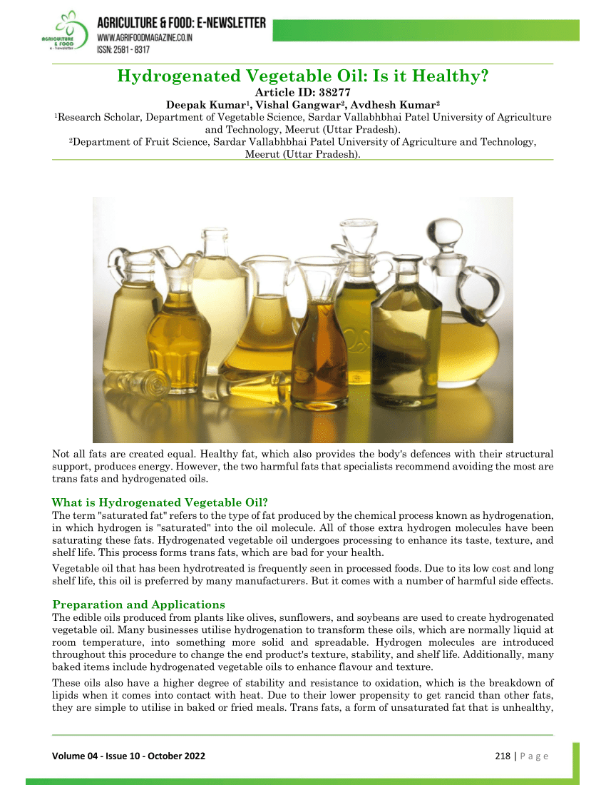 literature review on vegetable oil