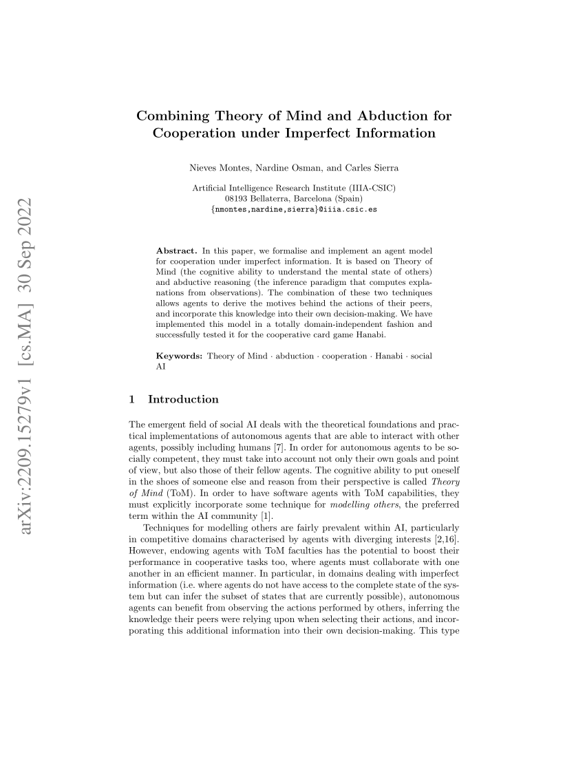 Summary: The Hanabi challenge: A new frontier for AI research