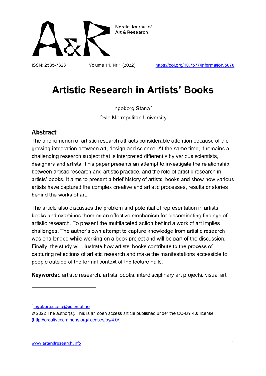 artistic research article