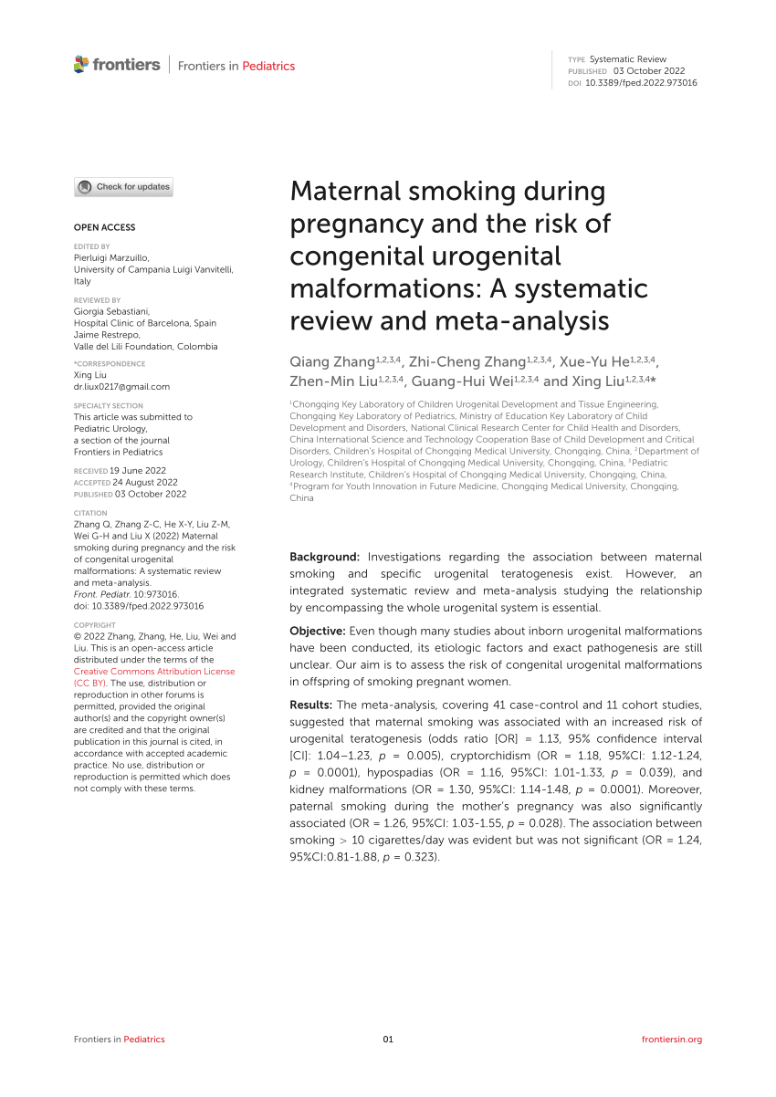 research articles on maternal smoking