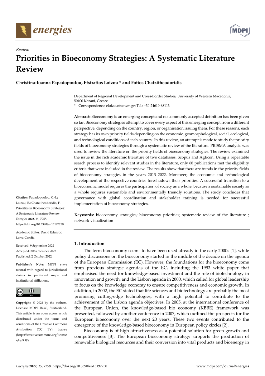 literature review bioeconomy