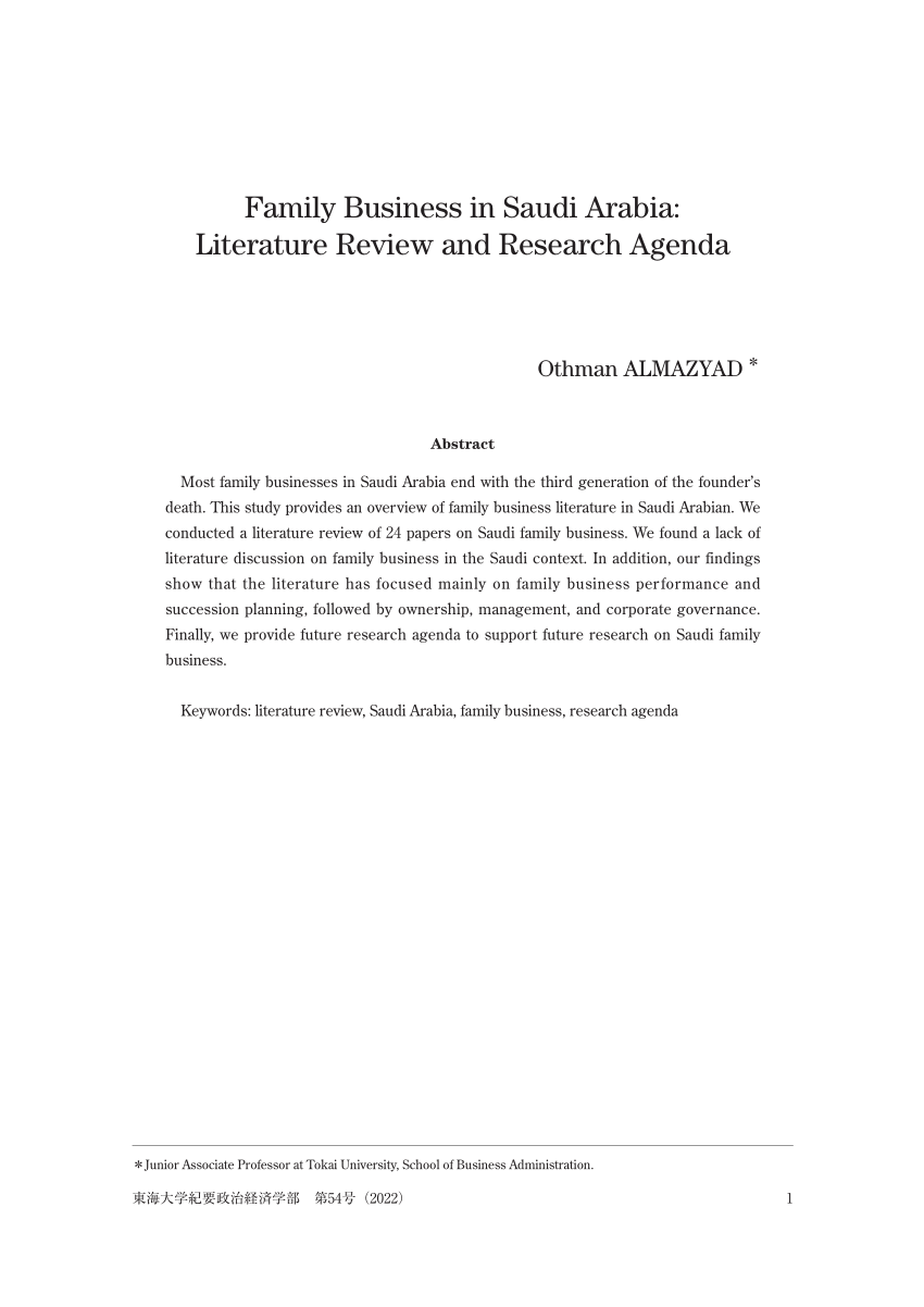 family business restructuring a review and research agenda