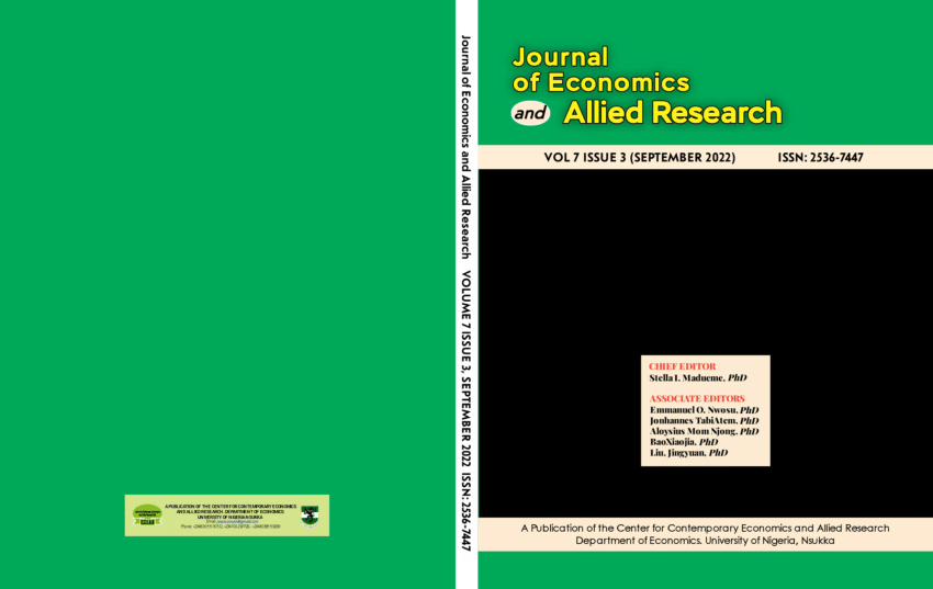 PDF) Journal of Economics and Allied Research (JEAR) Volume 7, Issue 3---September,  2022
