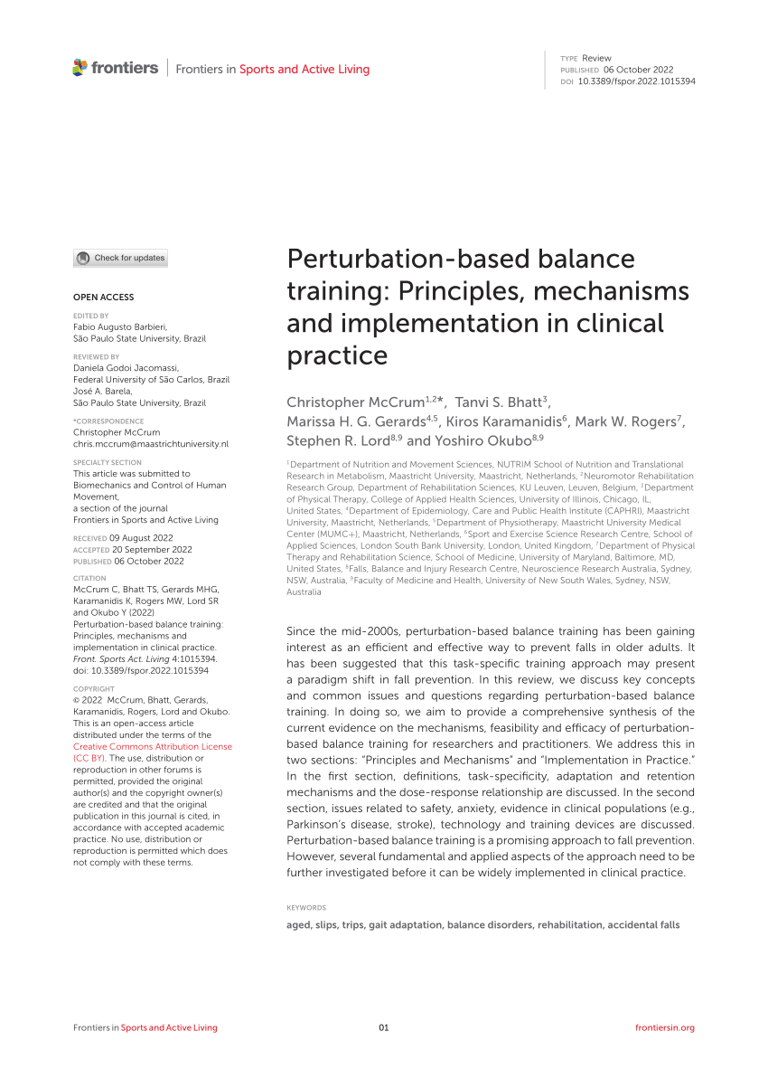 PDF) A perturbation-based balance training program for older adults: Study  protocol for a randomised controlled trial