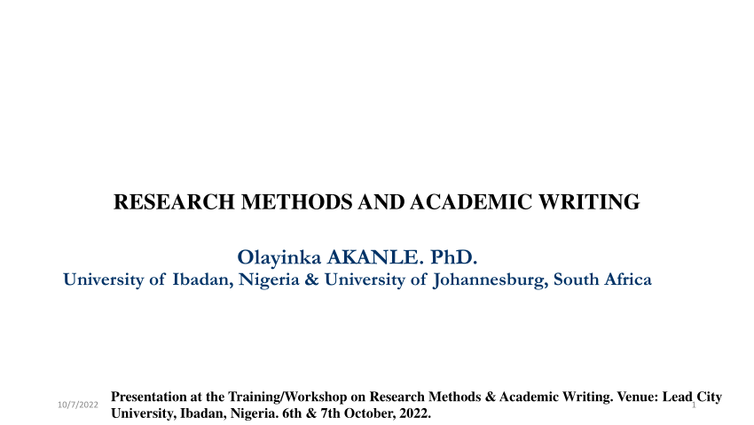 research methods in academic writing