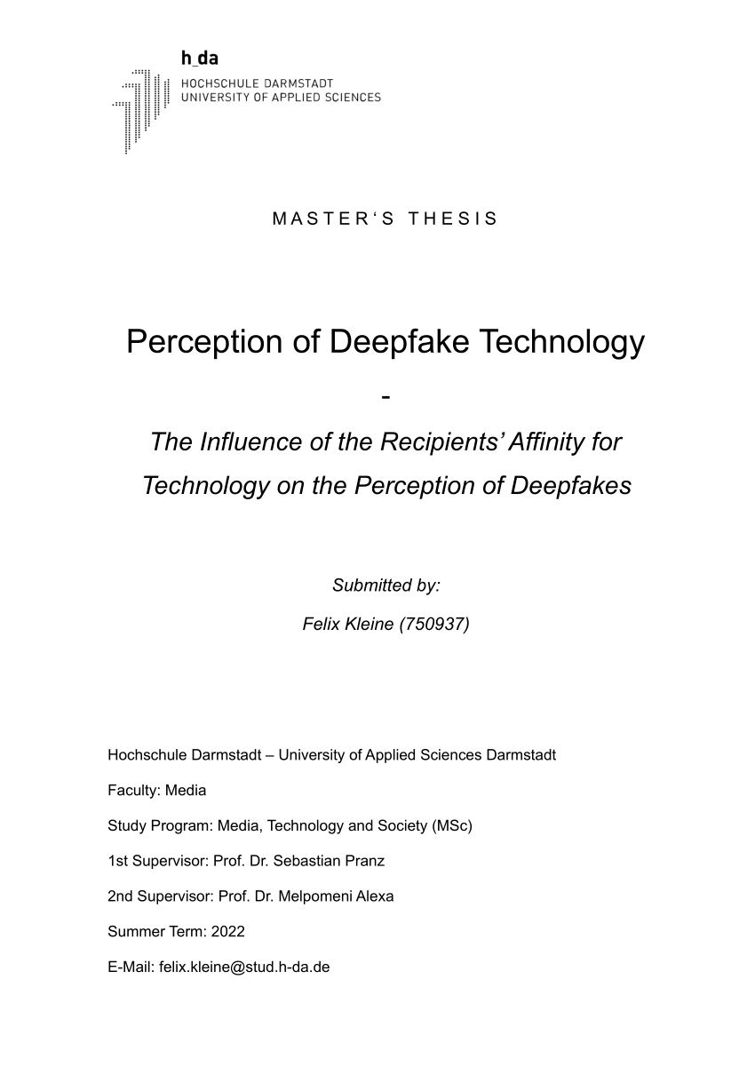 deepfake technology research paper