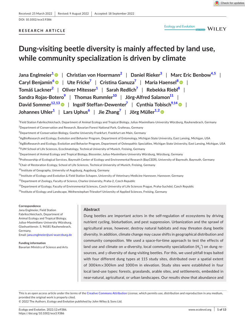 beetle diversity research paper