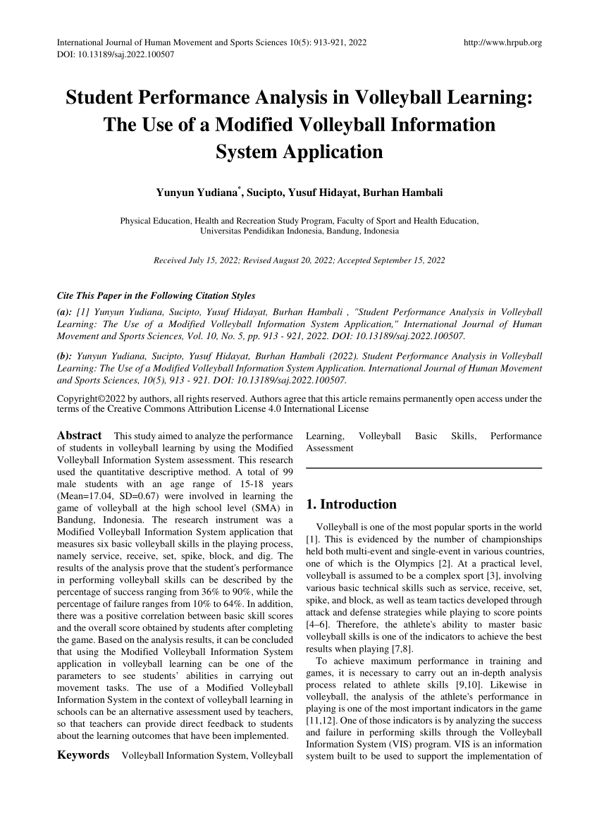 research topics about volleyball