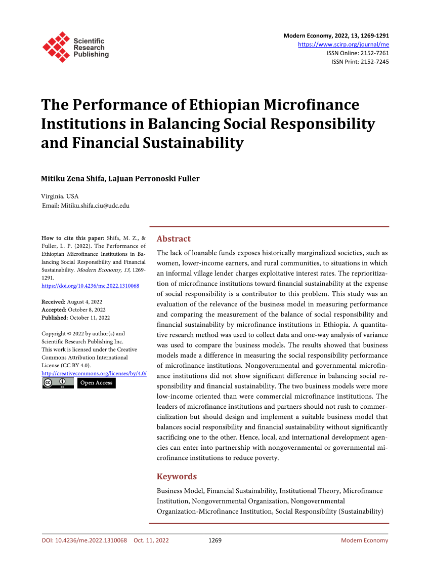 research on microfinance in ethiopia
