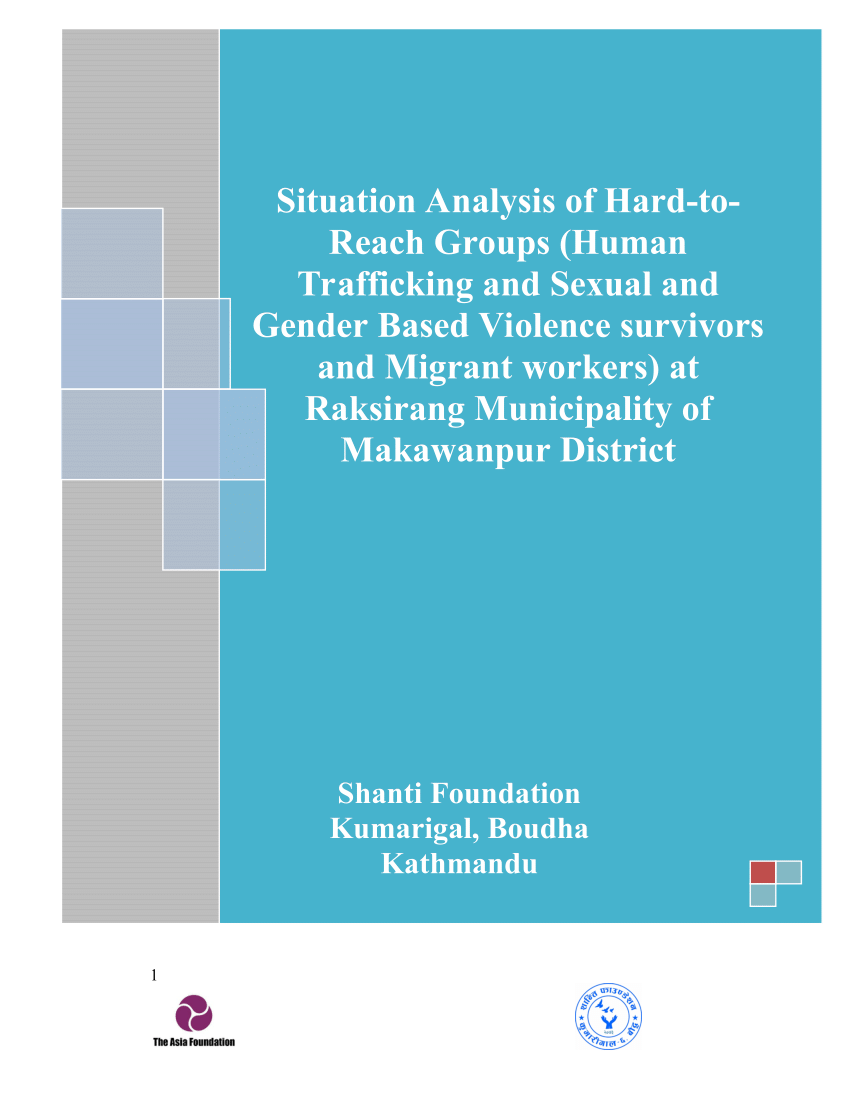 Pdf Situation Analysis Of Hard To Reach Groups Human Trafficking And Sexual And Gender Based 7824