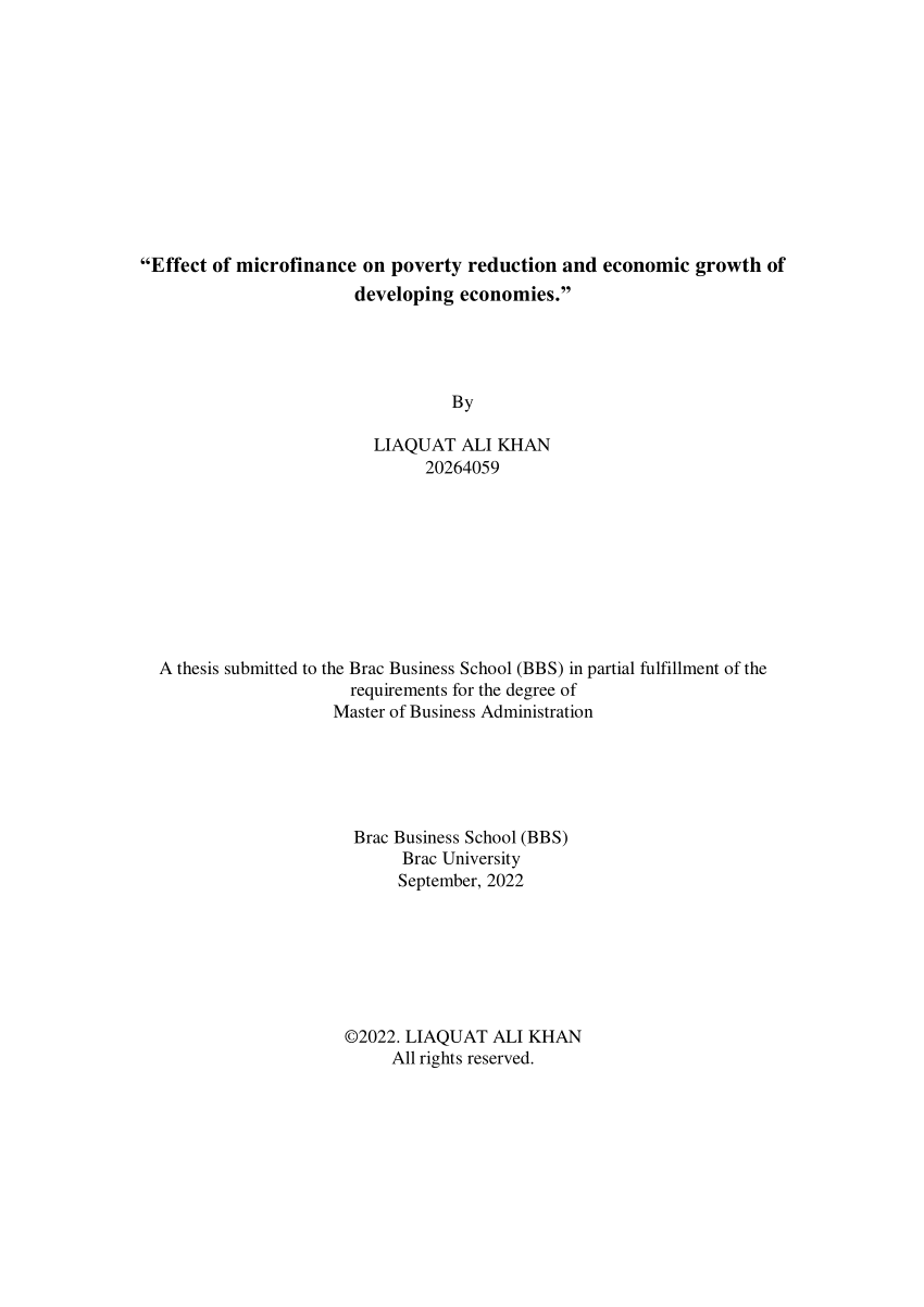 microfinance thesis pdf