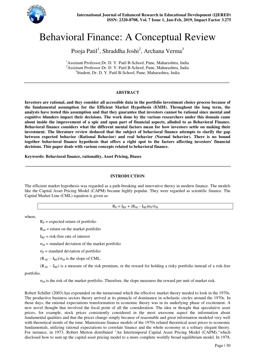 behavioral finance dissertation topics