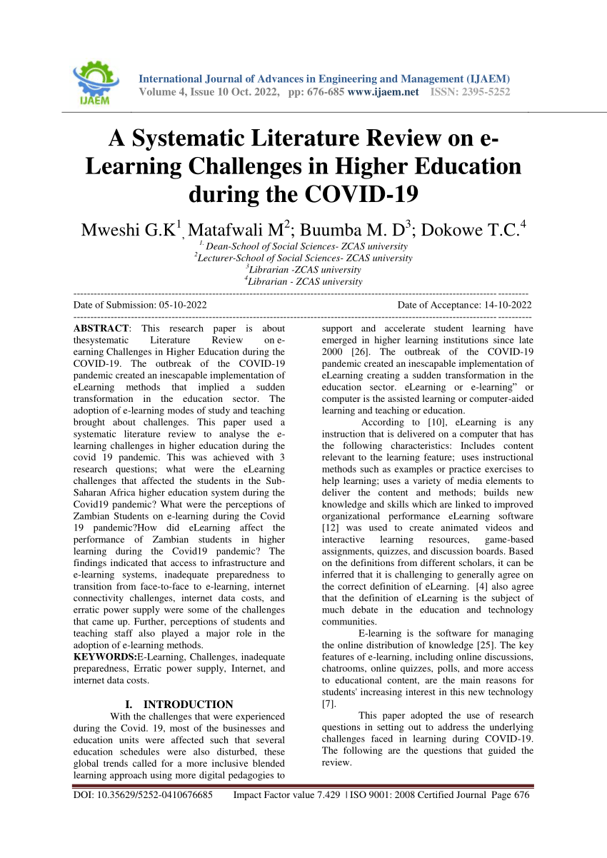 systematic literature review in education