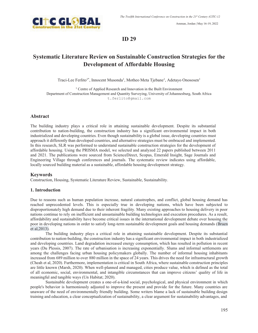 dissertation on sustainable construction