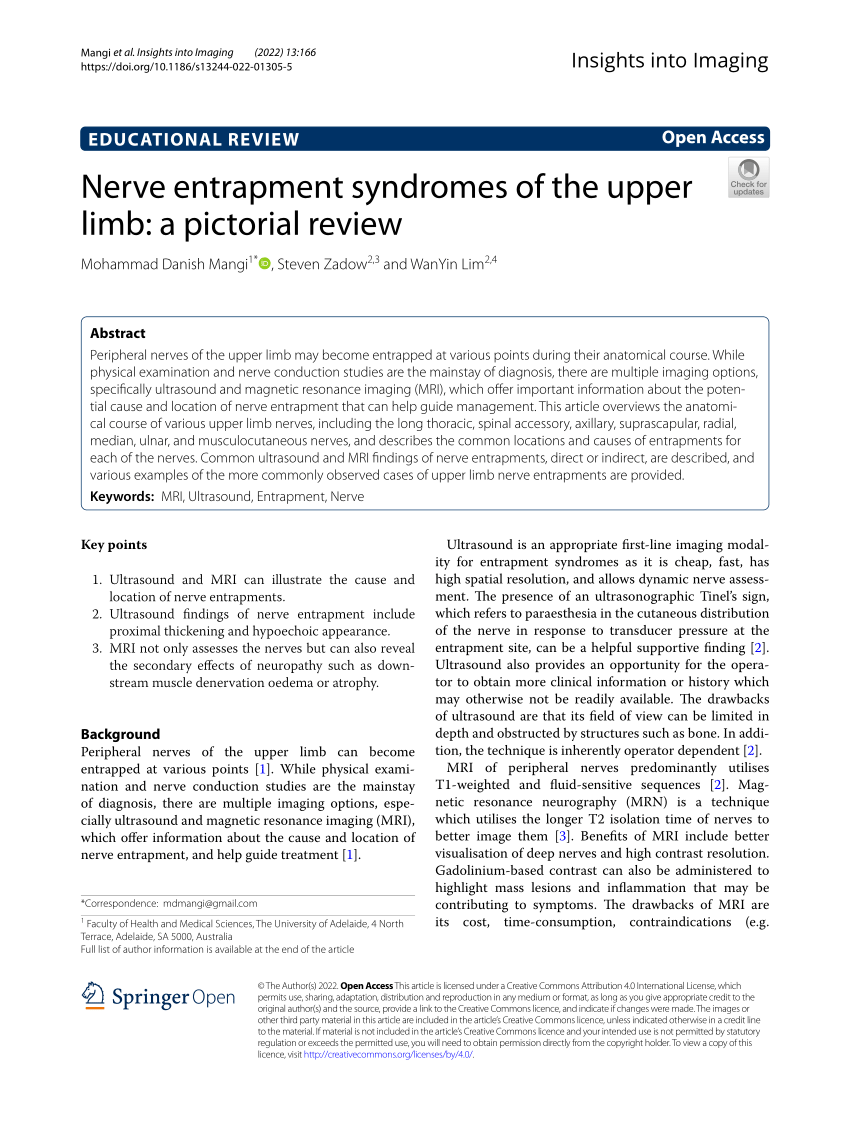Nerve entrapment syndromes of the upper limb: a pictorial review