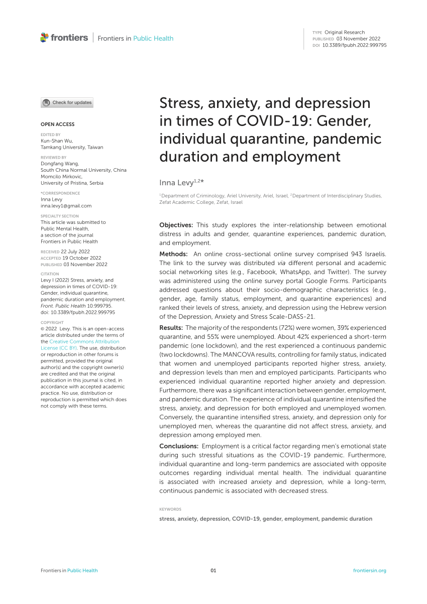 essay about stress and quarantine