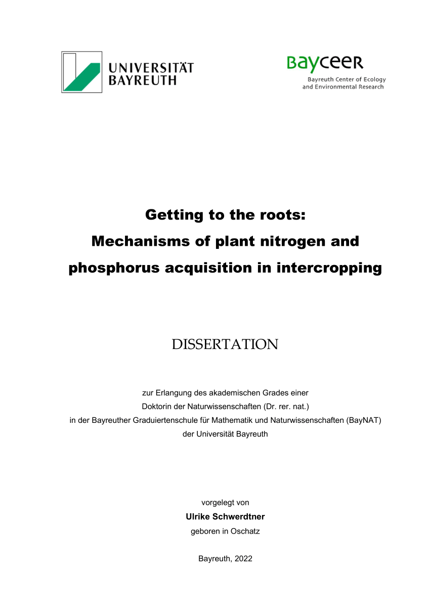 PDF) Getting to the roots: Mechanisms of plant nitrogen and 