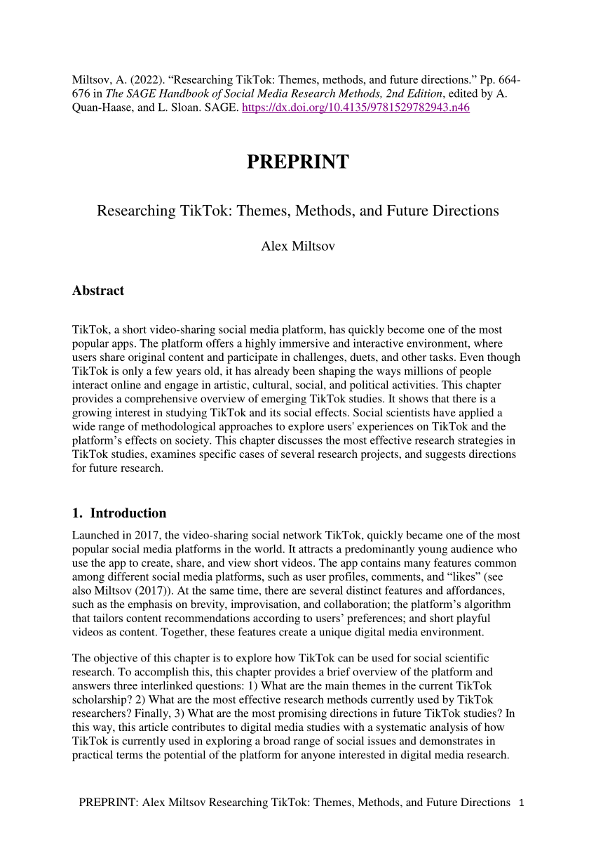 research paper on tiktok pdf