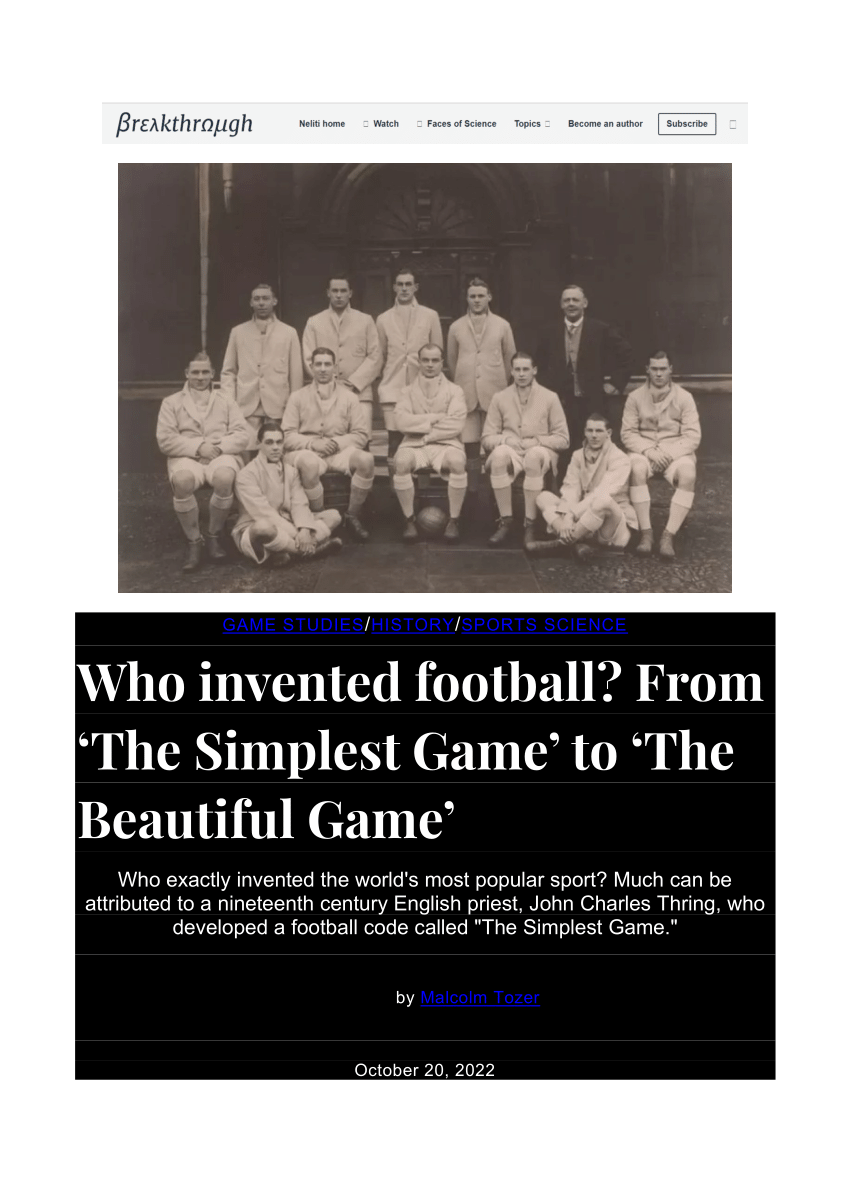 Who Invented Football?