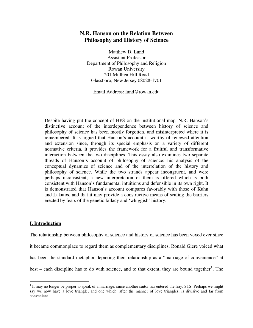 term paper on relationship between philosophy and science
