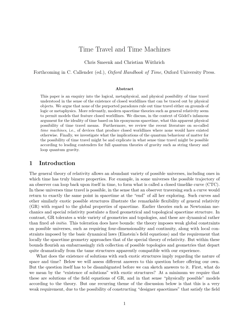 research paper about time travel