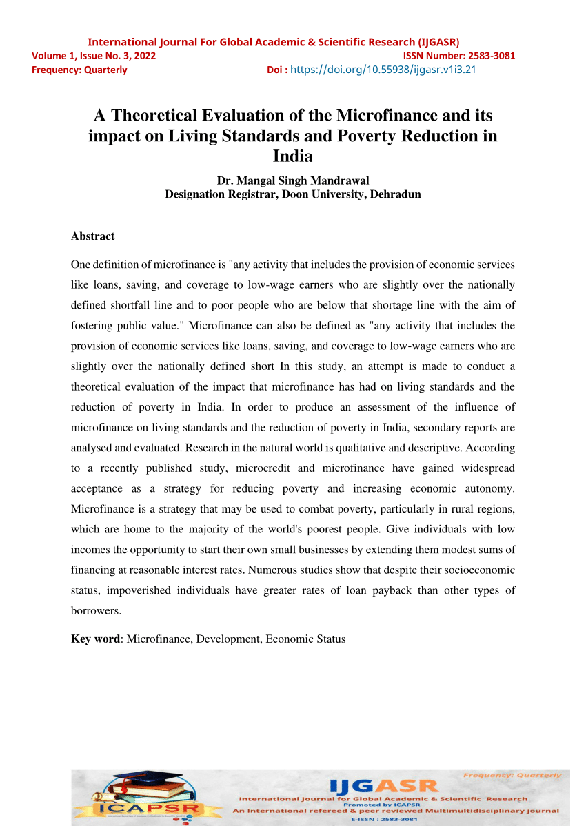 literature review on microfinance and poverty reduction