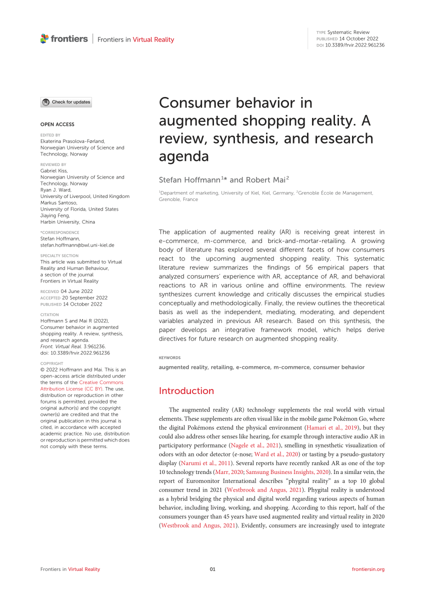 consumer behavior research agenda