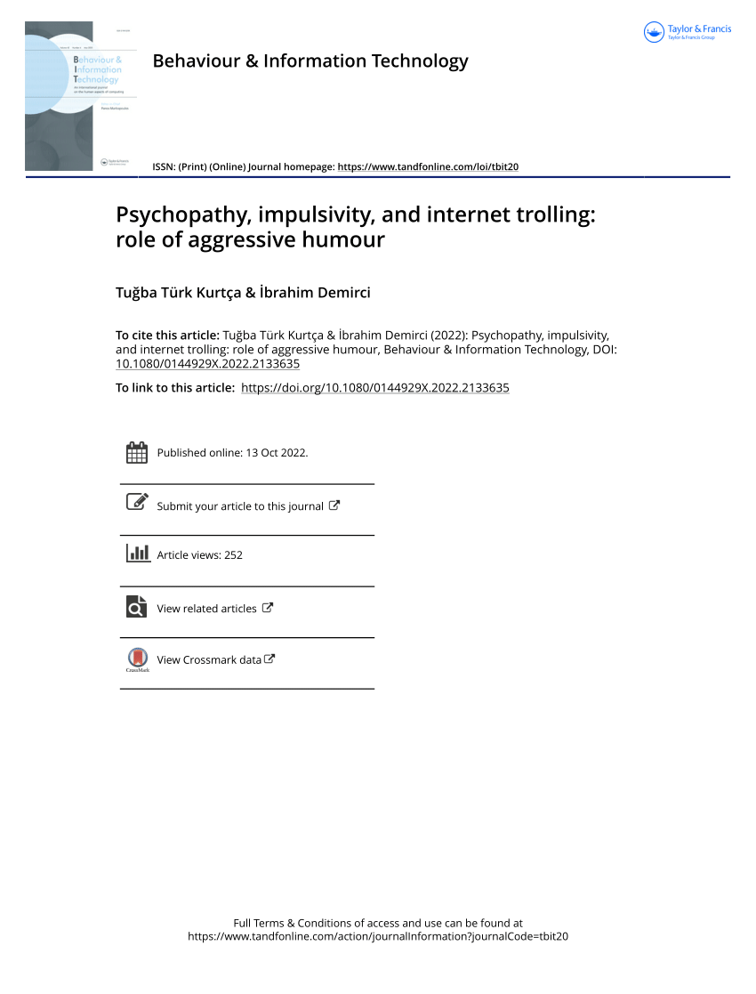 A Qualitative Analysis of Internet Trolling  Cyberpsychology, Behavior,  and Social Networking