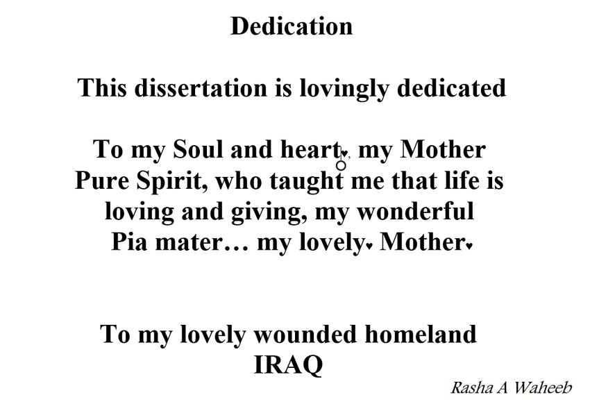 dedication to mother thesis