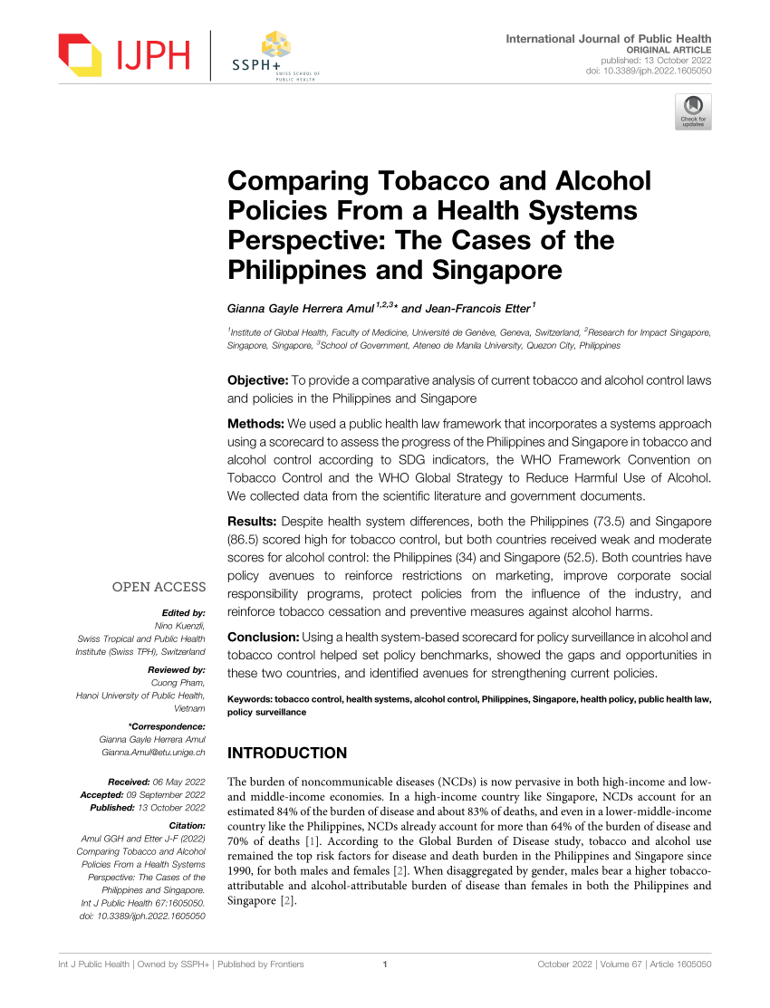 research paper about smoking and drinking alcohol in the philippines